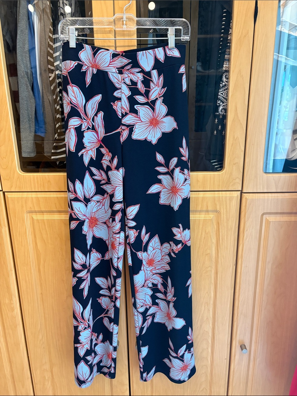 Isaac Mizrahi Navy Wide-Leg Palazzo stretch crepe Pants